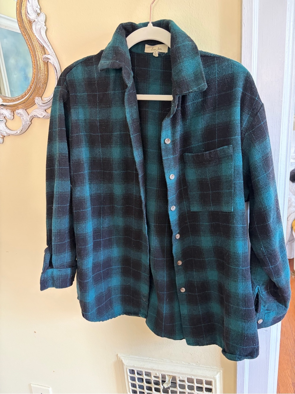 Women’s Green & Black Plaid Flannel Shacket